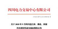 四川2018年9月四川送江西、湖北、河南月內省間外送交易結果
