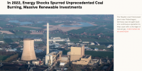 2022年能源危機(jī)導(dǎo)致煤炭消費(fèi)反彈，但可再生能源投資上升更快